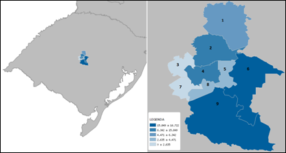 Descrição: D:\Carolina\ESTUDOS\DOUTORADO\TESE\_Quarta Colônia\Quarta Colonia mapas e tabelas\RS_quartacolonia.png