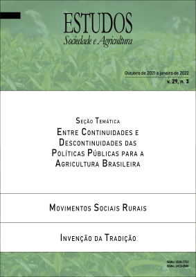 					Ver Vol. 29 Núm. 3: Estudos Sociedade e Agricultura (octubre de 2021 a enero de 2022)
				